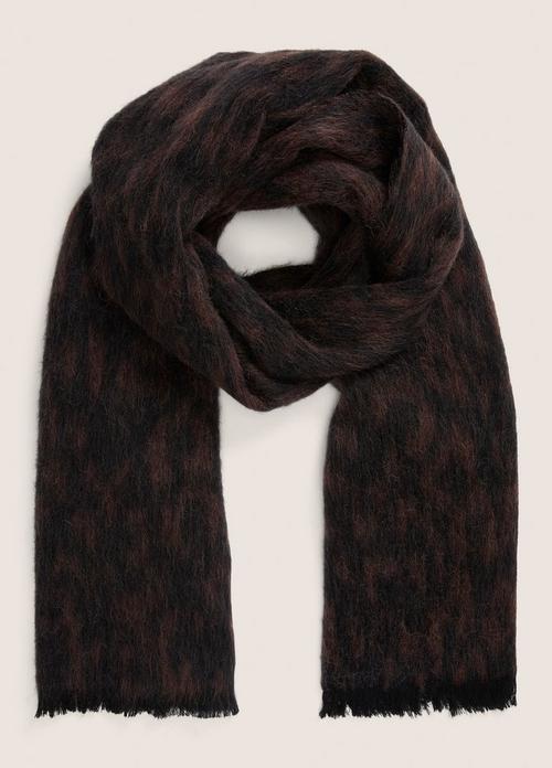 Brushed Spotted Wool-Blend Jacquard Scarf