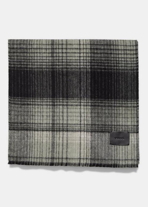 Double Face Wool and Cashmere Salton Plaid Scarf