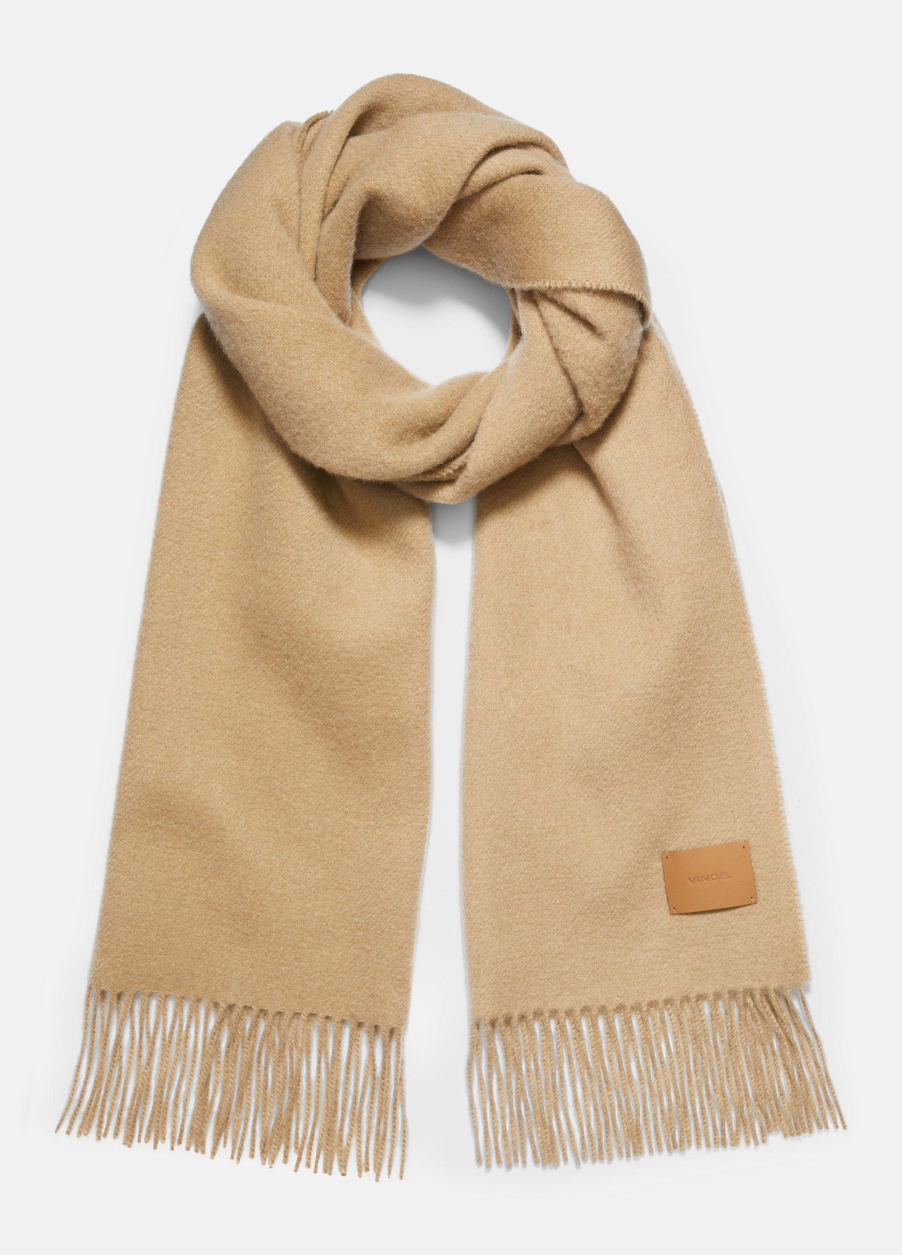 Women's Double-Face Cashmere Scarf, Camel Vince