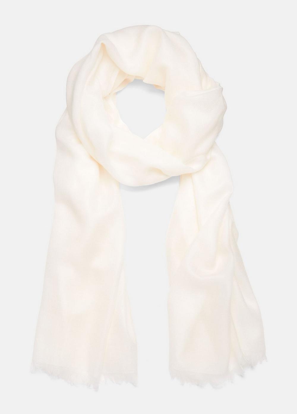 Lightweight Cashmere Scarf, Optic White Vince