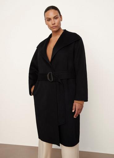 Belted Drape-Neck Coat in Jackets & Outerwear