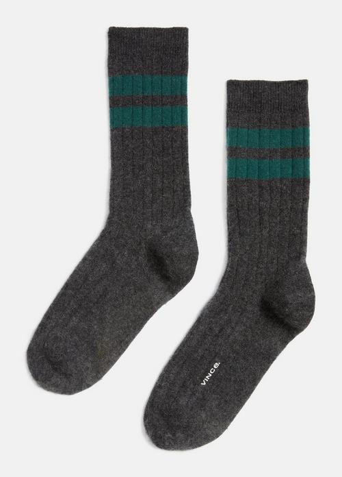 Men's Double-Stripe Cashmere Rib Sock