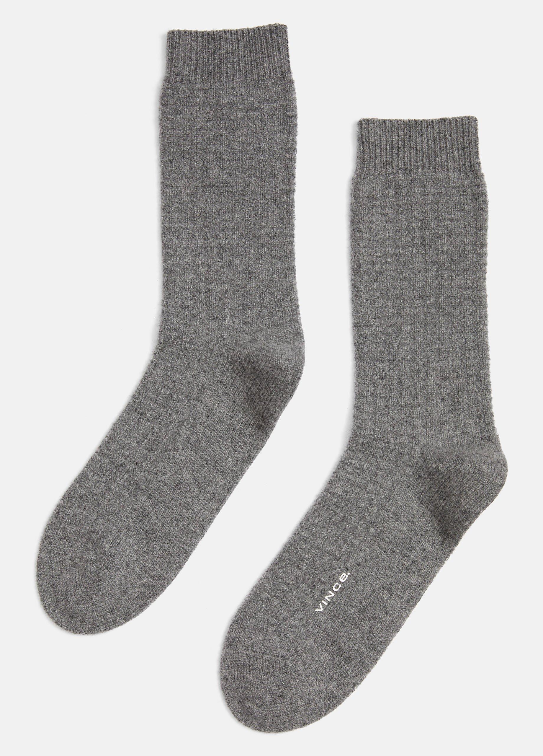 Men's Men's Cashmere Thermal Sock, Medium Heather Grey, Size L/XL Vince