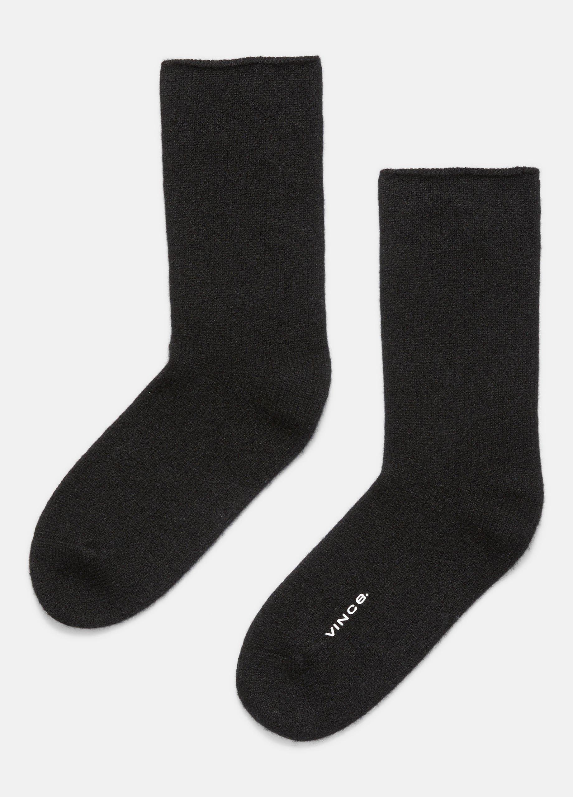 Cashmere Jersey Short Sock, Black, Size XS/S Vince