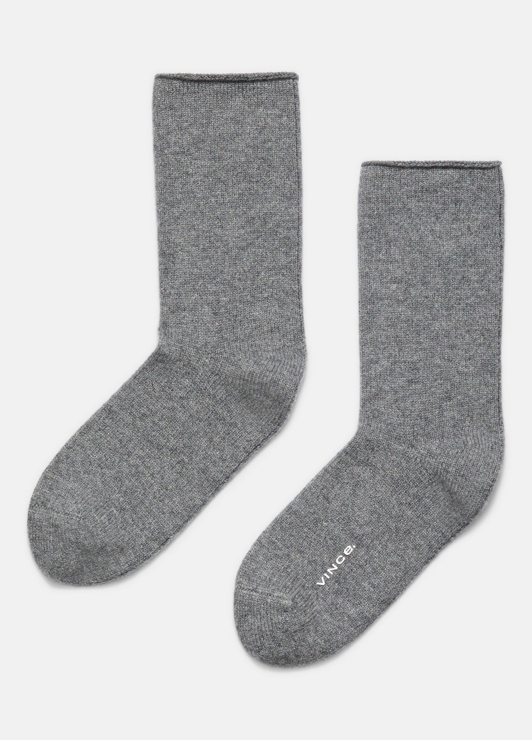 Women's Women's Cashmere Jersey Short Sock, Medium Heather Grey, Size M/L Vince