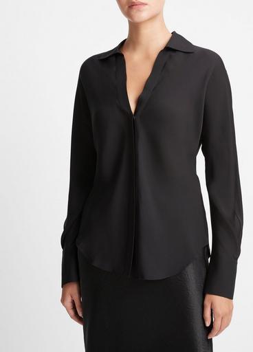 Silk Bias Dolman-Sleeve Shirt image number 1