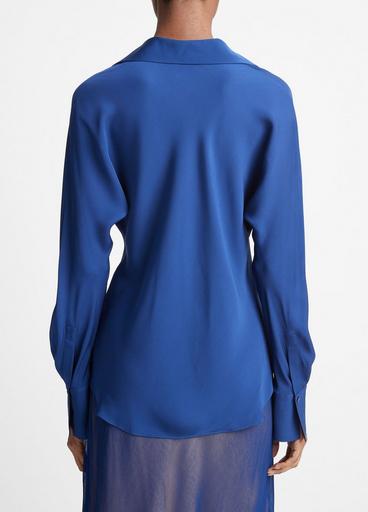 Silk Bias Dolman-Sleeve Shirt image number 3