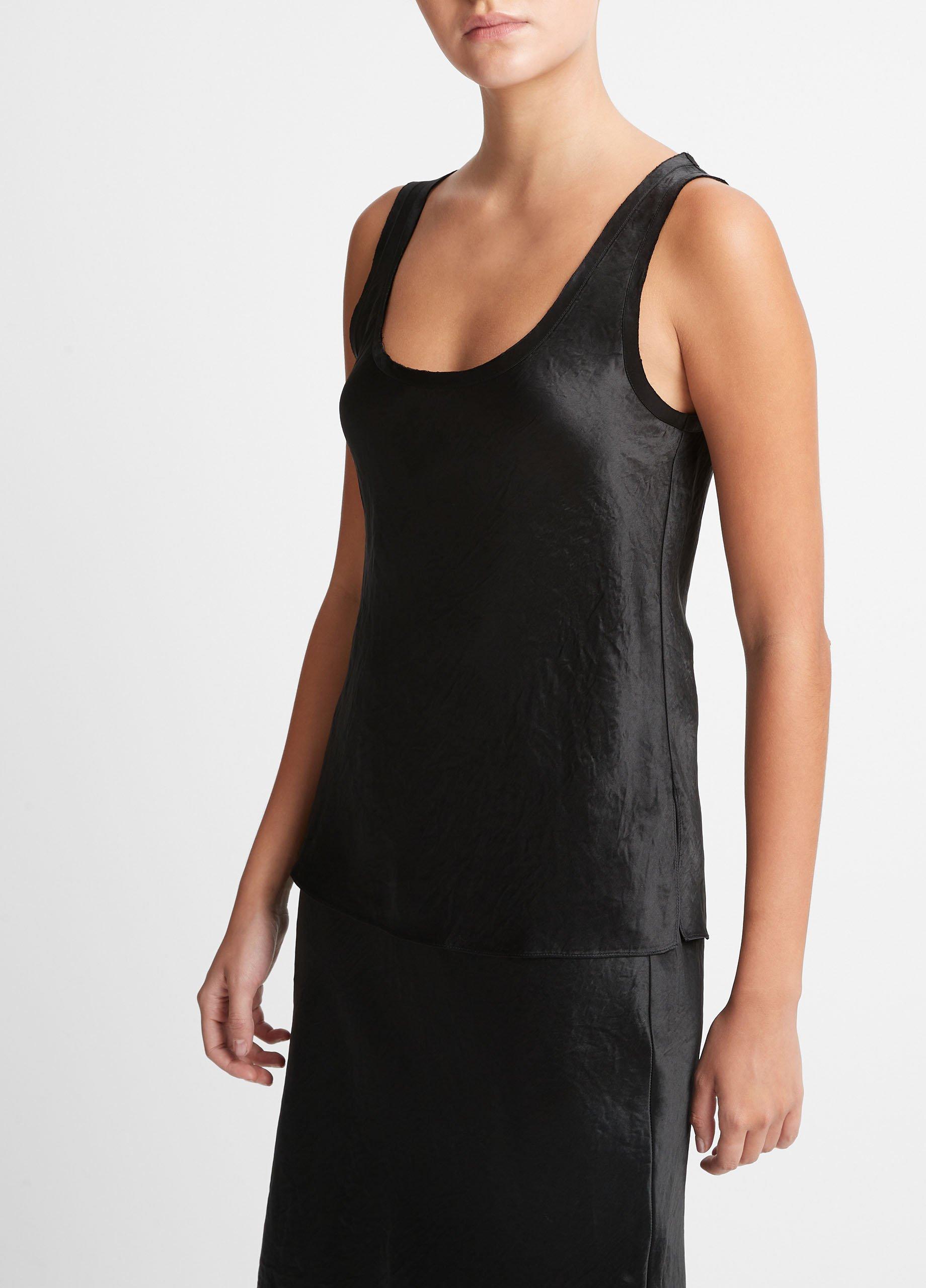 Vince raw edge shop silk tank dress