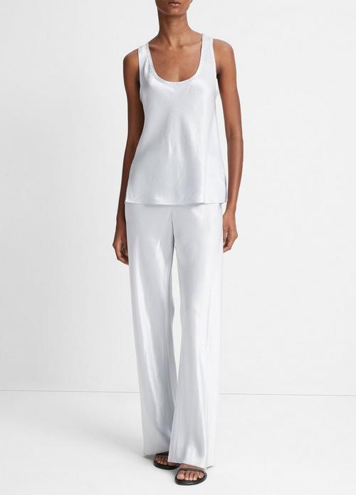 Vince Off-White Satin Bias Trousers Vince