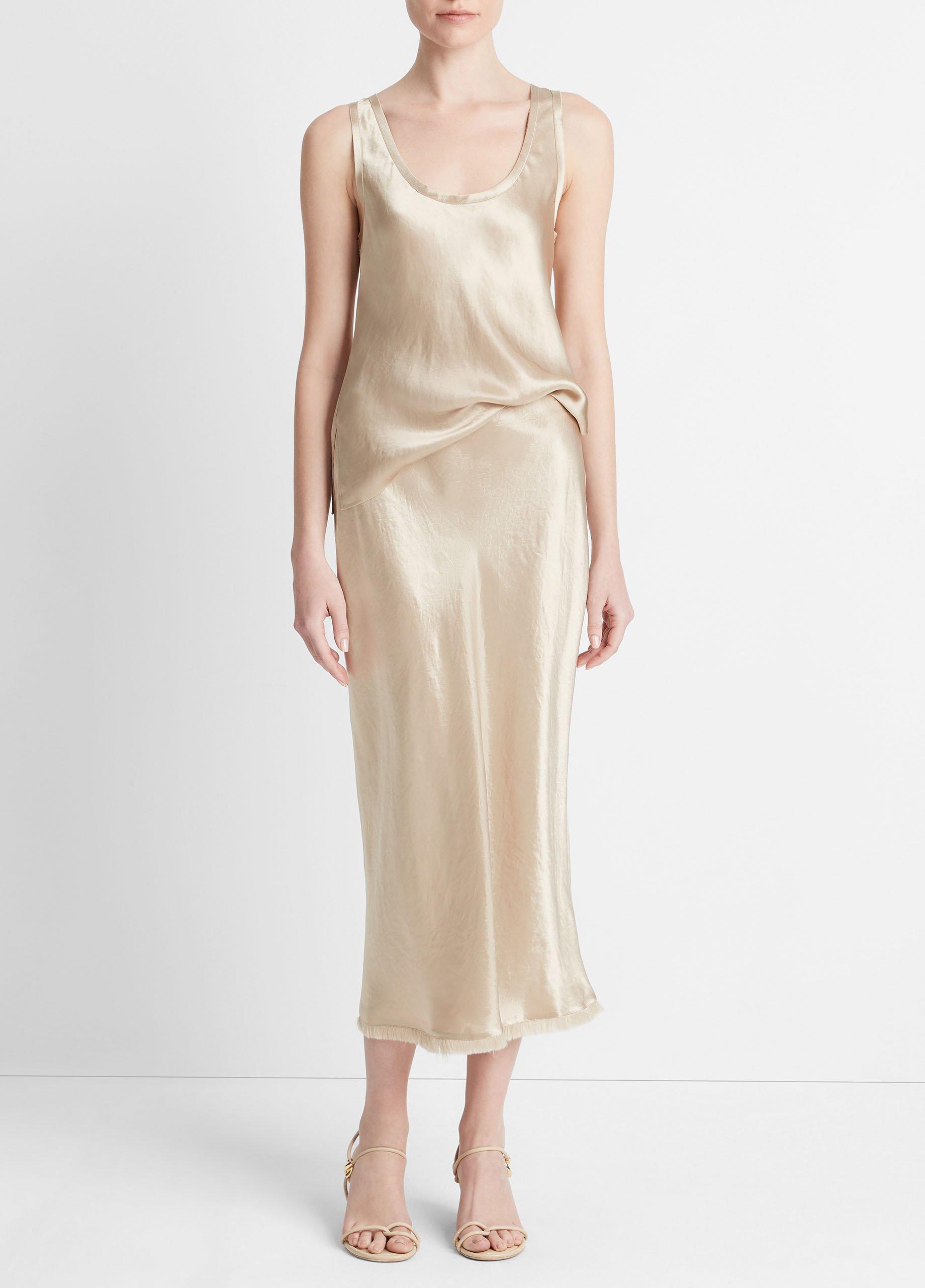 Satin Raw-Edge Tank image number 0