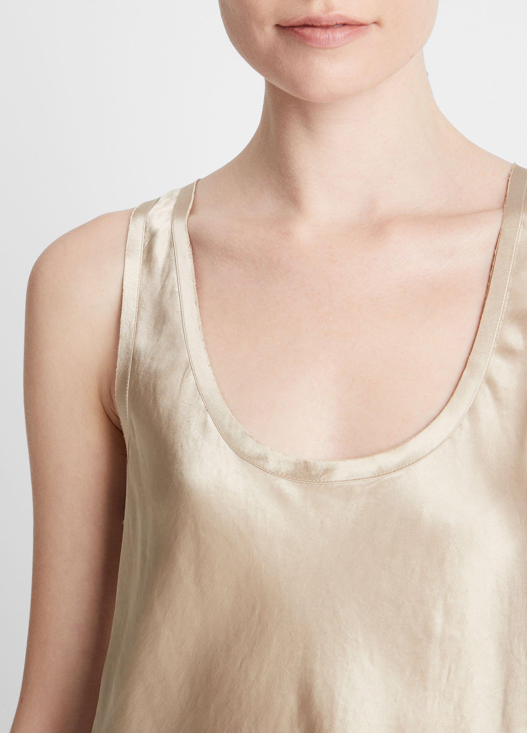 Satin Raw-Edge Tank image number 1