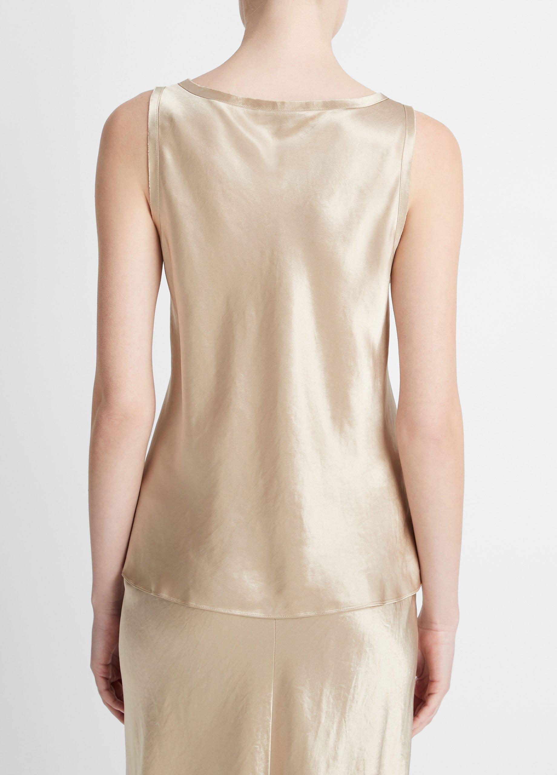 Satin Raw-Edge Tank image number 3