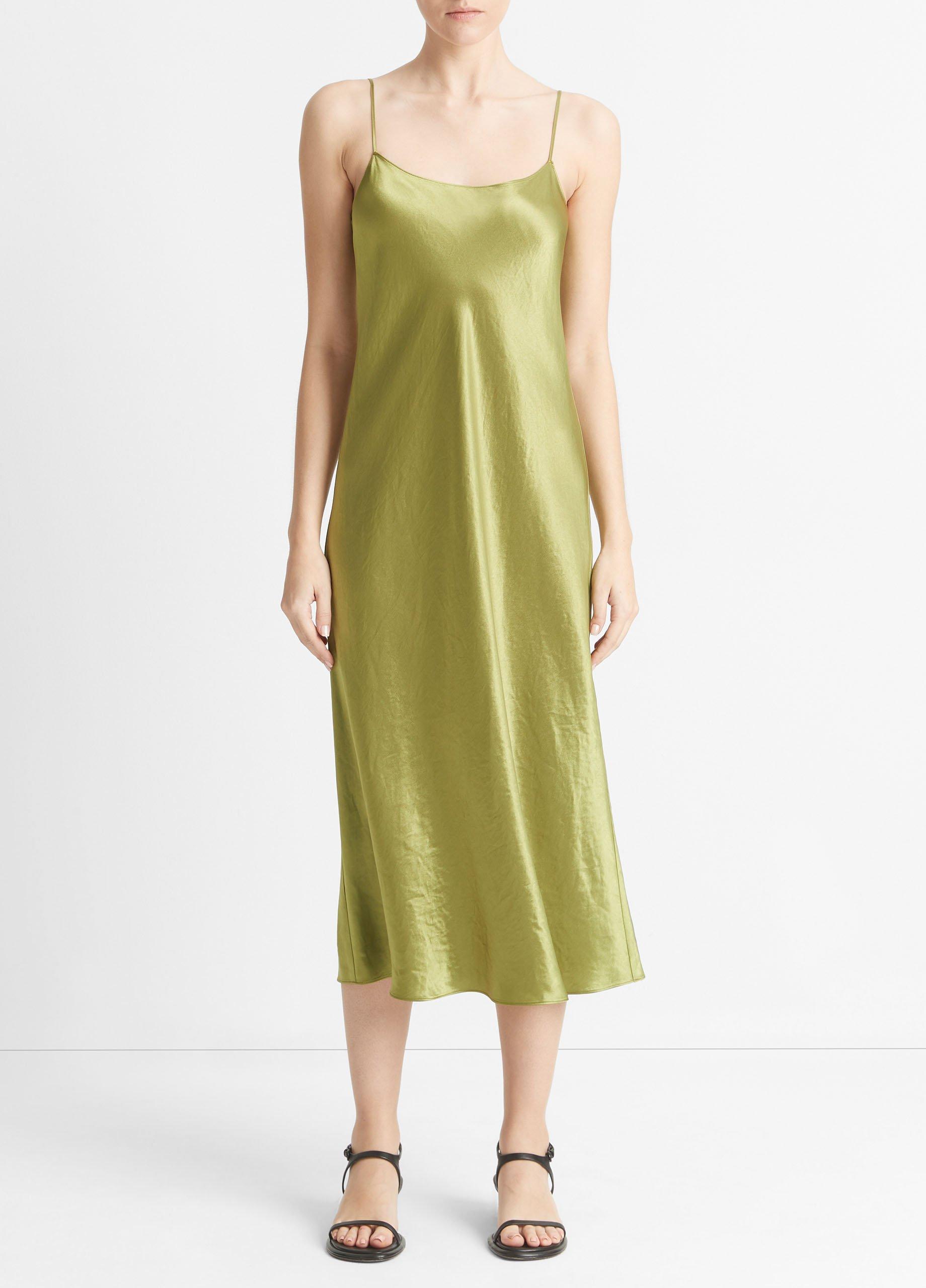 빈스 Vince Satin Slip Dress,BASIL