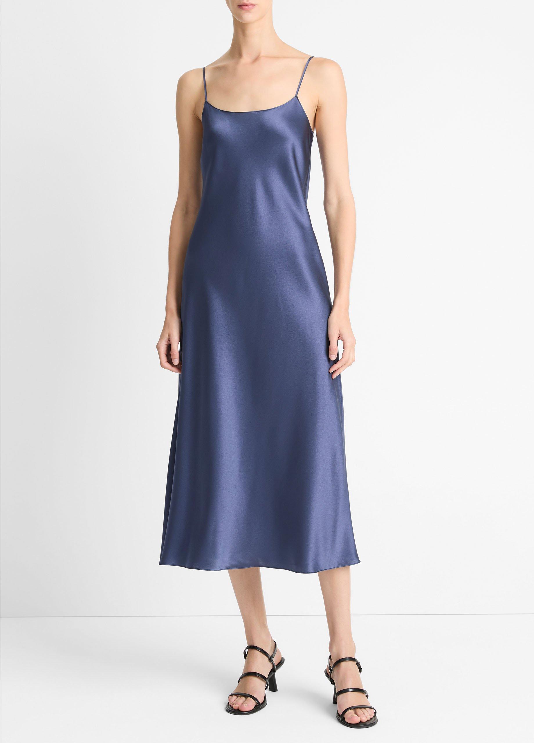 Women s Satin Slip Dress Dark Peri Size M Vince