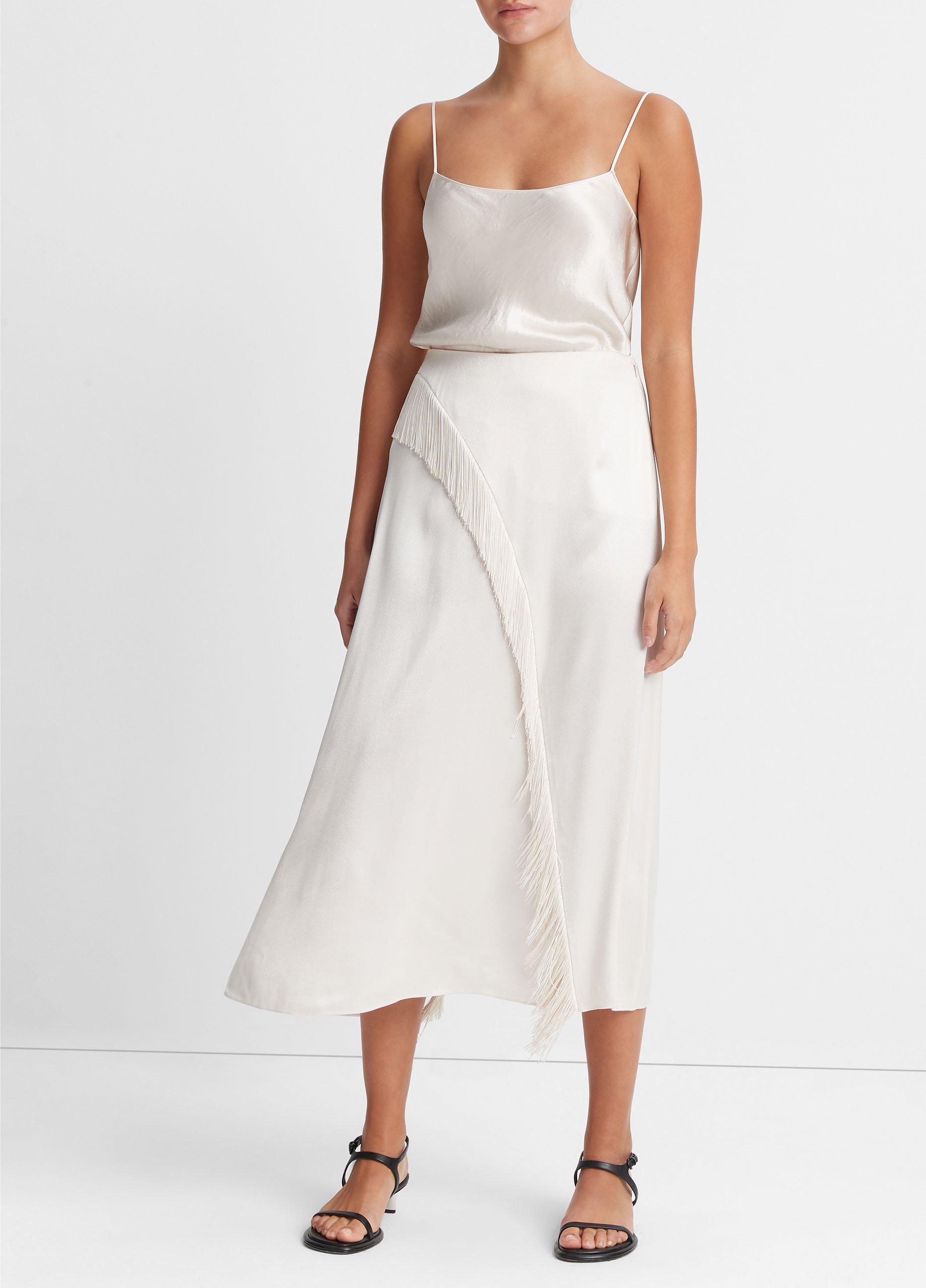 Fringe Draped Asymmetric Skirt image number 0