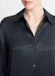 Pinstripe Silk Slim Long-Sleeve Shirt image number 1