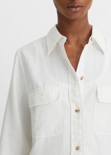 Cotton-Silk Utility Long-Sleeve Shirt image number 1
