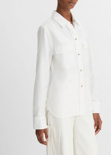 Cotton-Silk Utility Long-Sleeve Shirt image number 2