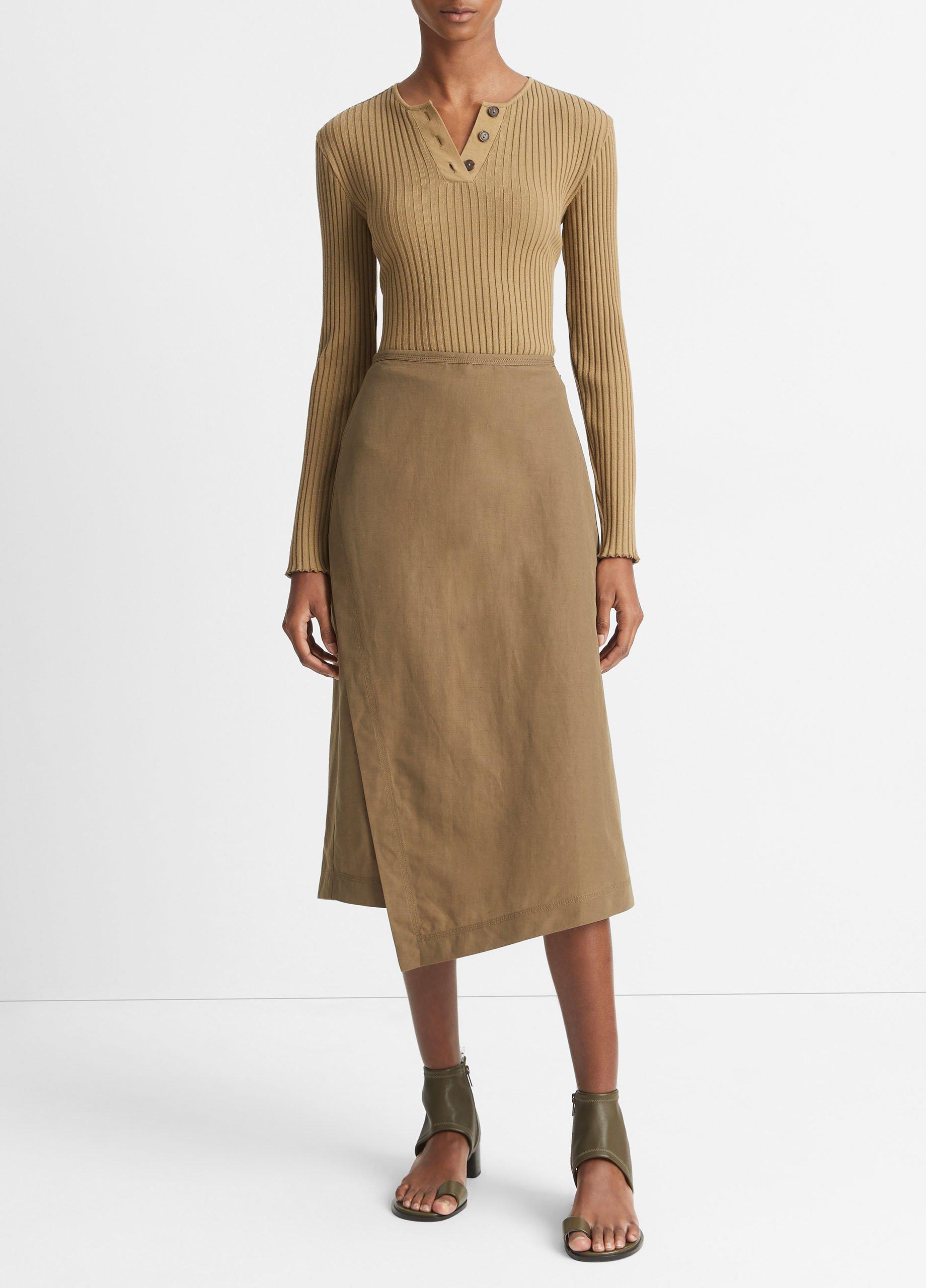 빈스 Vince Utility Asymmetric Paneled Skirt,WASHED VINE