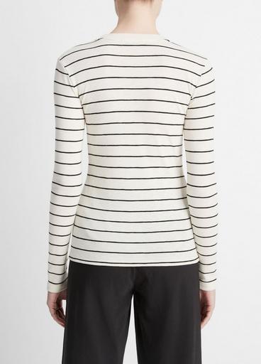 Striped Cotton-Blend Long-Sleeve T-Shirt in Long Sleeve | Vince Striped Cotton-Blend Long-Sleeve T-Shirt in Long Sleeve | Vince