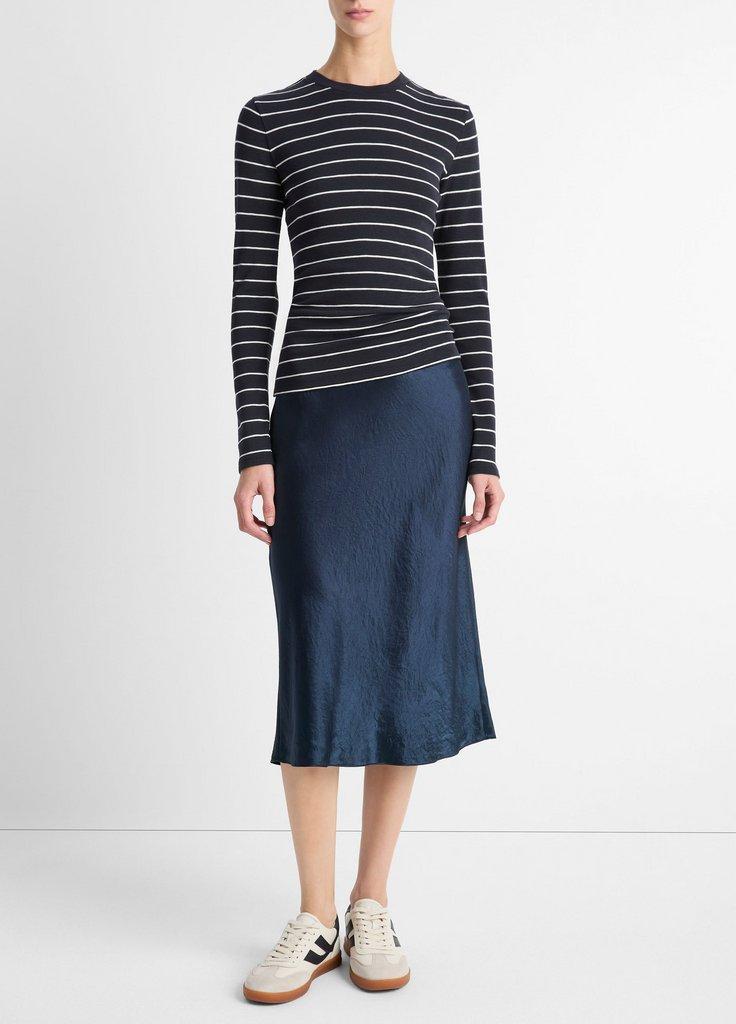 Striped Cotton-Blend Long-Sleeve T-Shirt in Vince Products Striped Cotton-Blend Long-Sleeve T-Shirt in Vince Products
