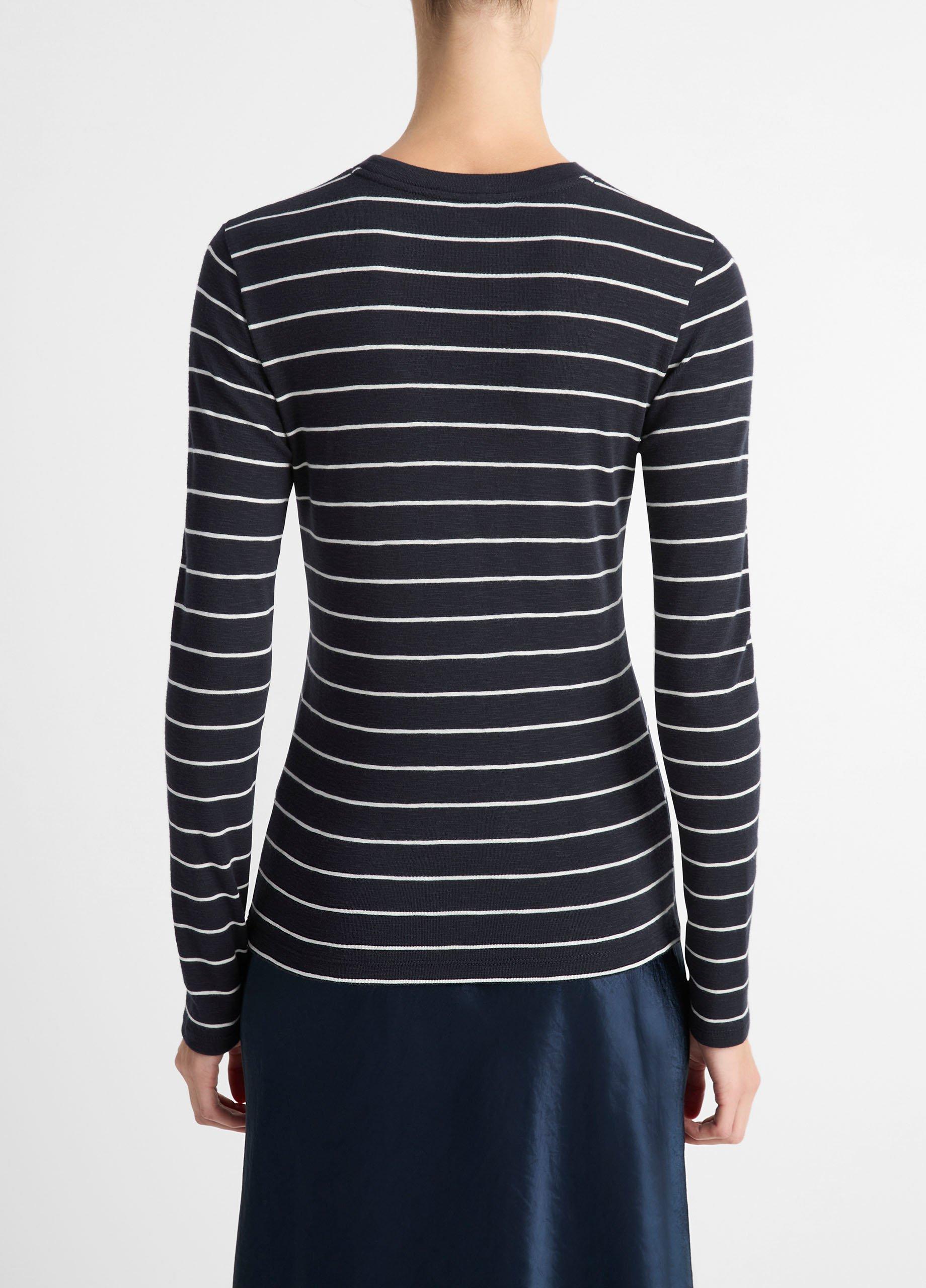 Striped Cotton-Blend Long-Sleeve T-Shirt in Vince Products
