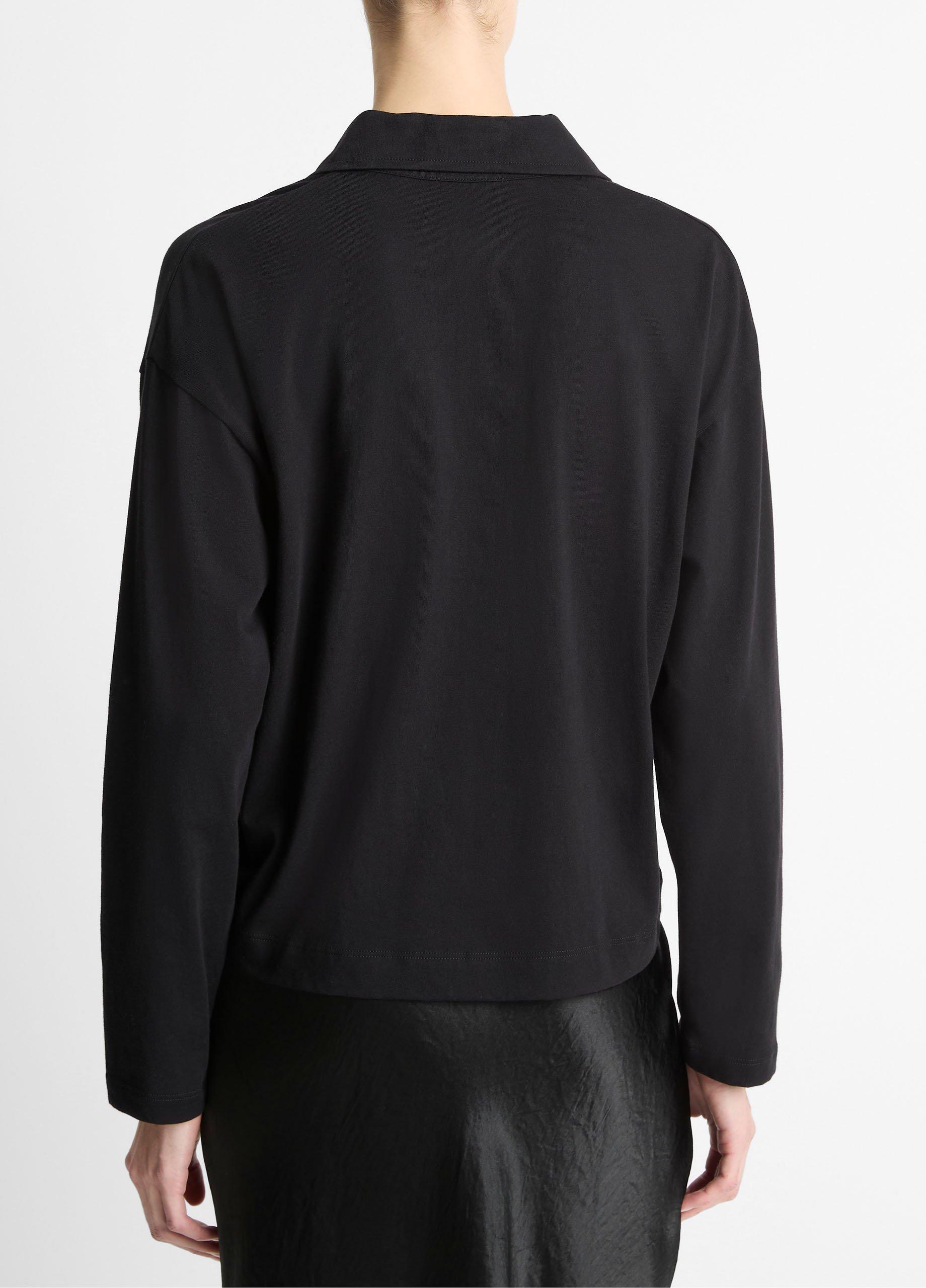 Easy Pima Cotton Long-Sleeve Polo Shirt image number 2