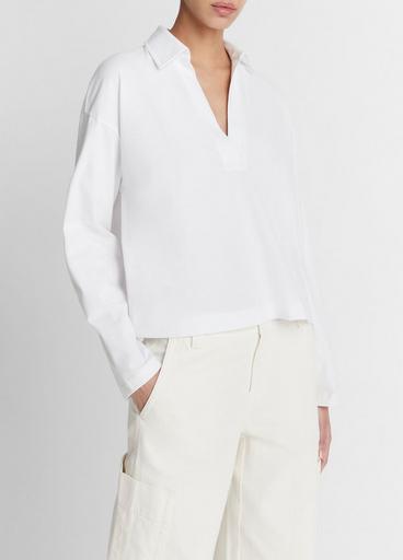 Easy Pima Cotton Long-Sleeve Polo Shirt image number 2