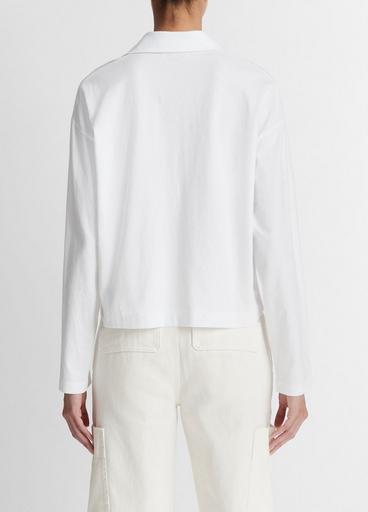 Easy Pima Cotton Long-Sleeve Polo Shirt image number 3