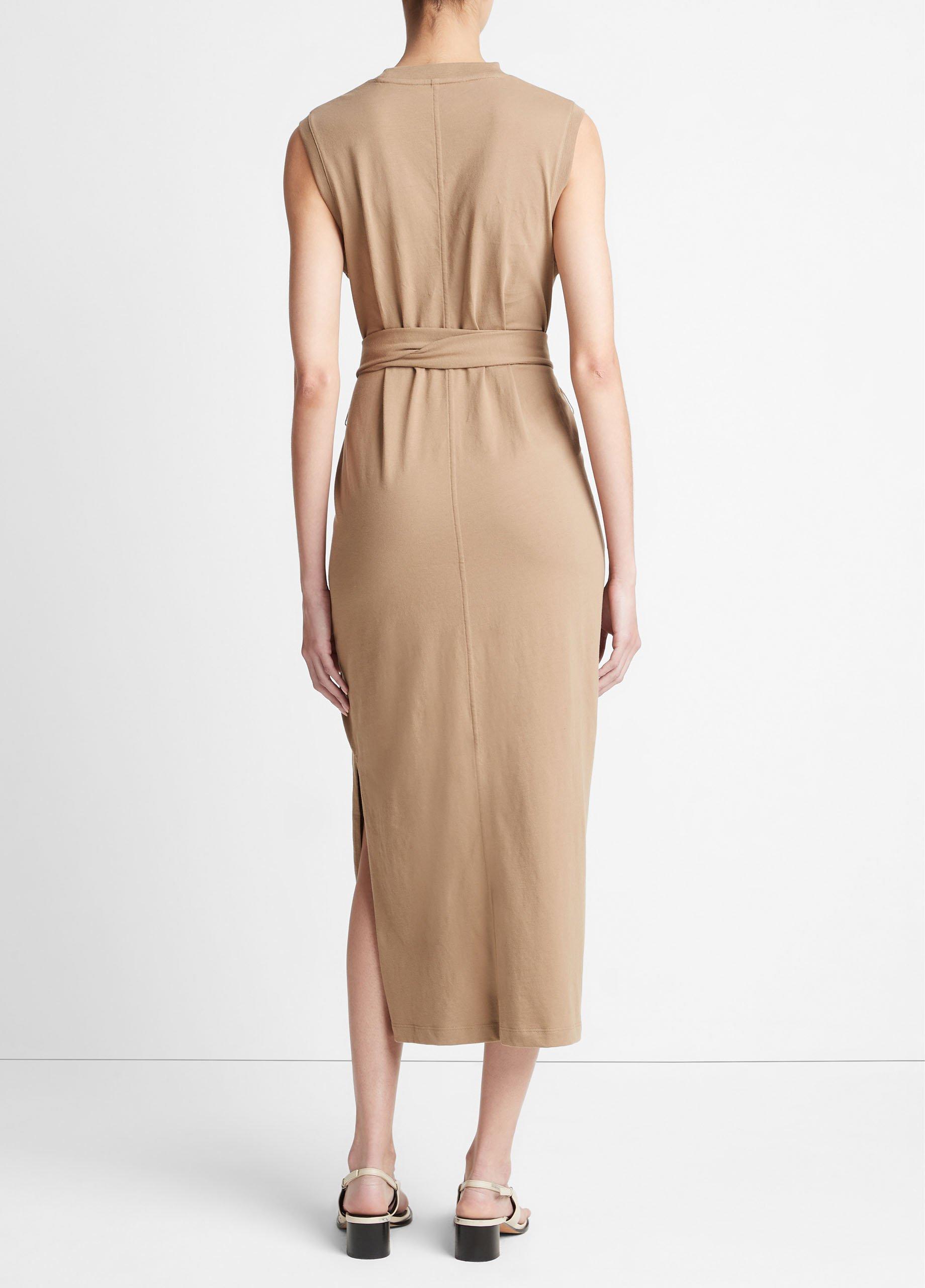 Cotton Sleeveless Wrap Dress