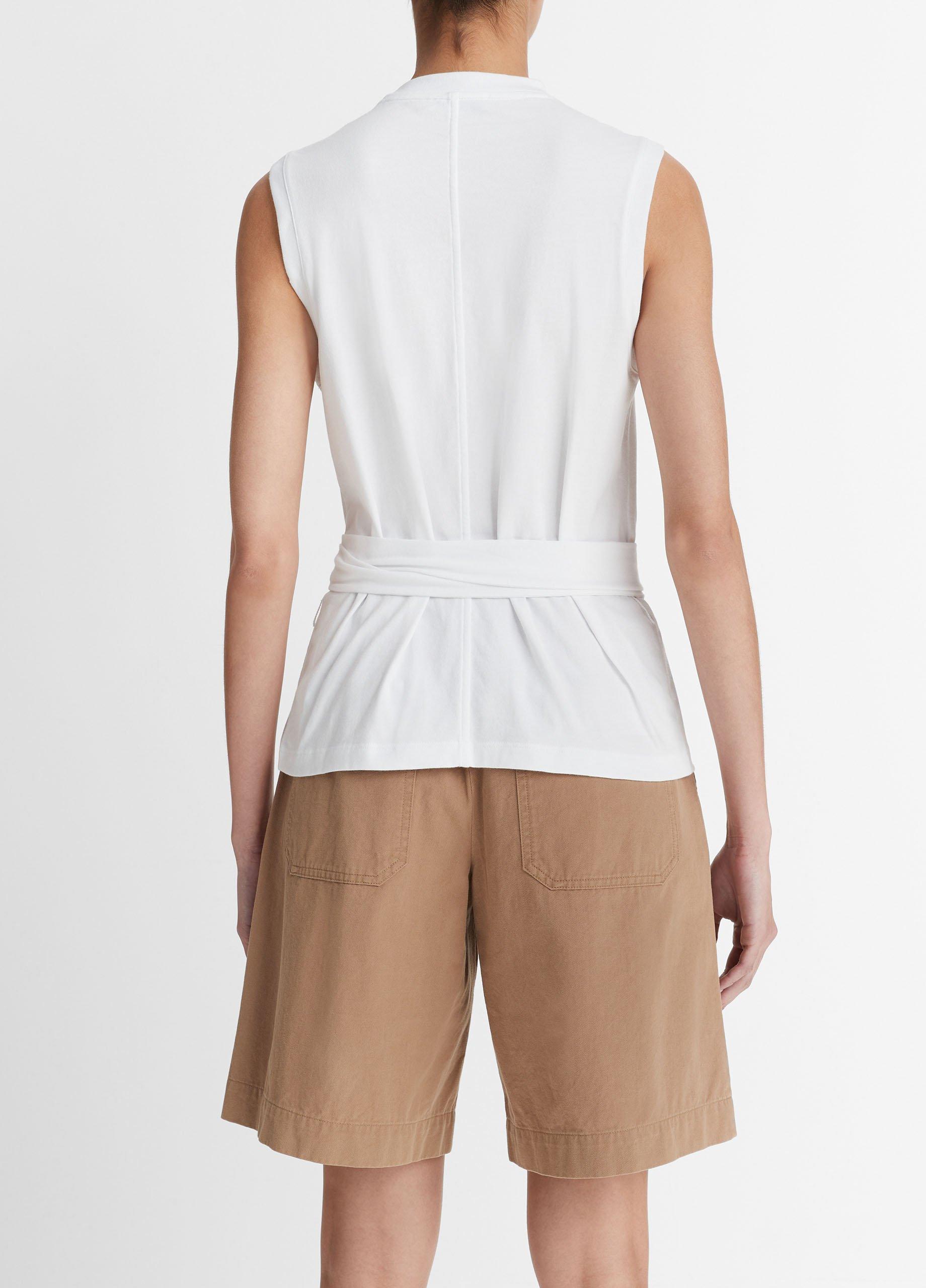VINCE ビンス　トップス　普通サイズ Cotton Sleeveless Wrap Top in Shirts & Tees | Vince