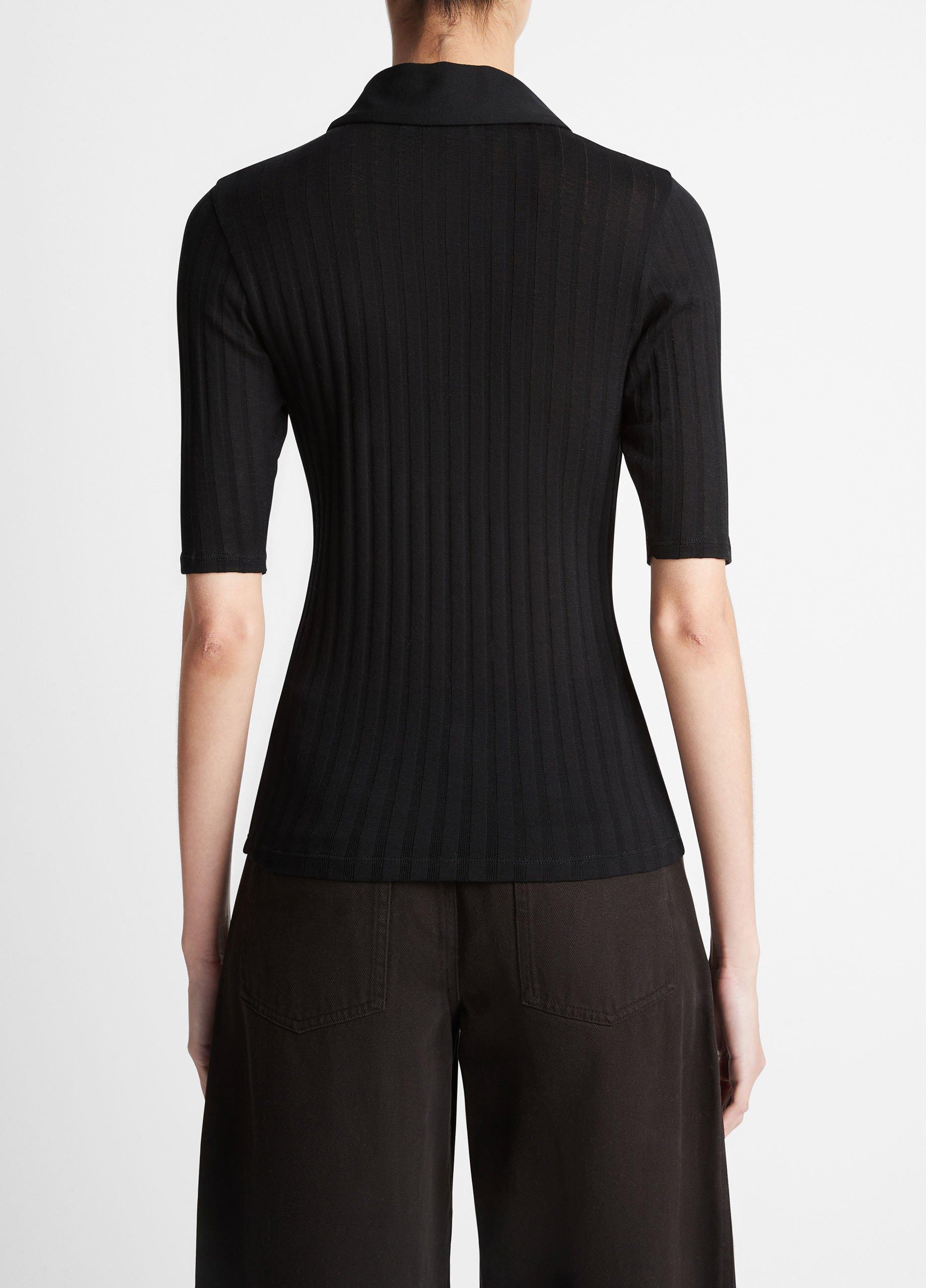 Cotton Elbow-Sleeve Polo Shirt image number 3