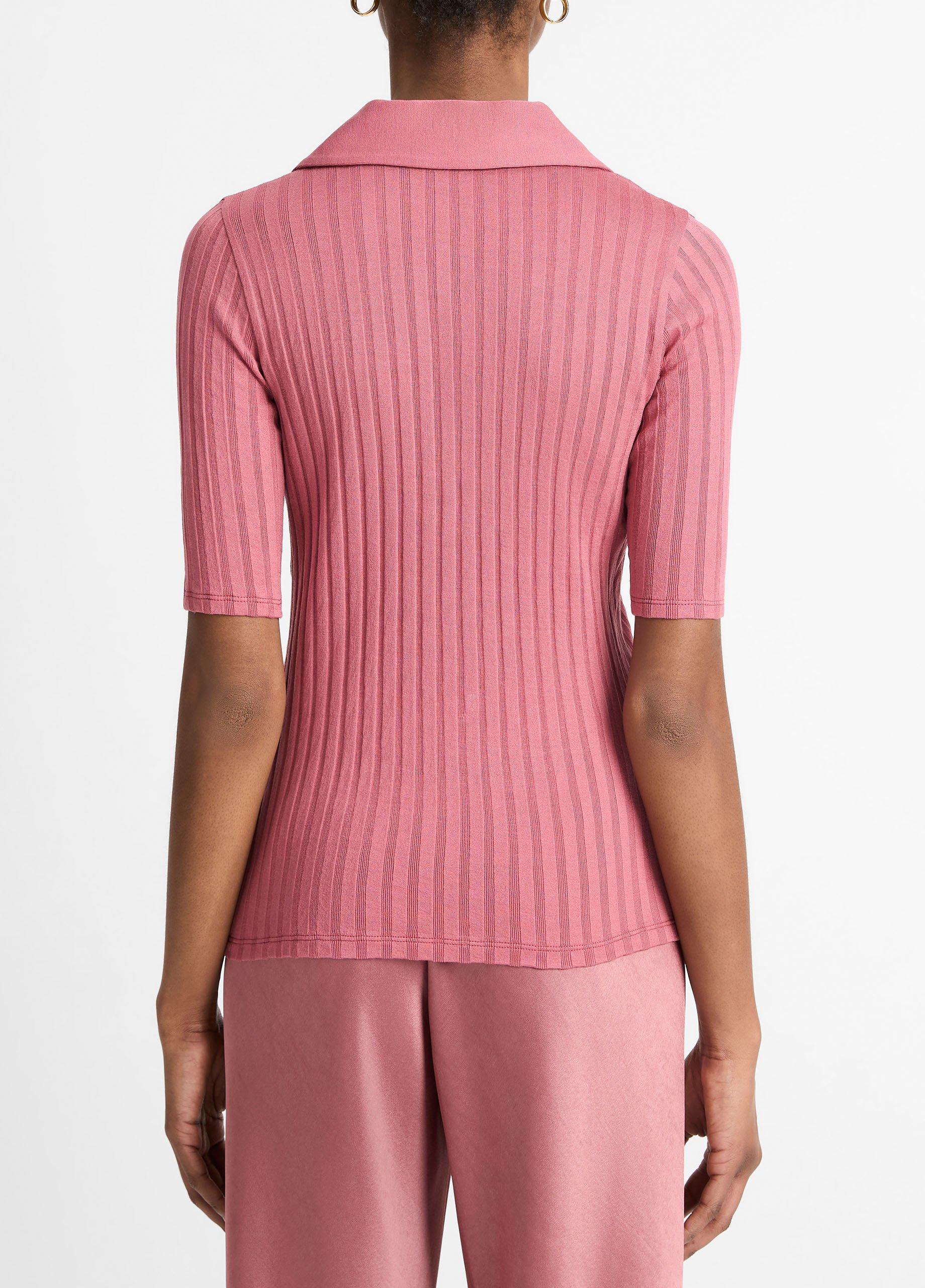 Cotton Elbow-Sleeve Polo Shirt image number 2