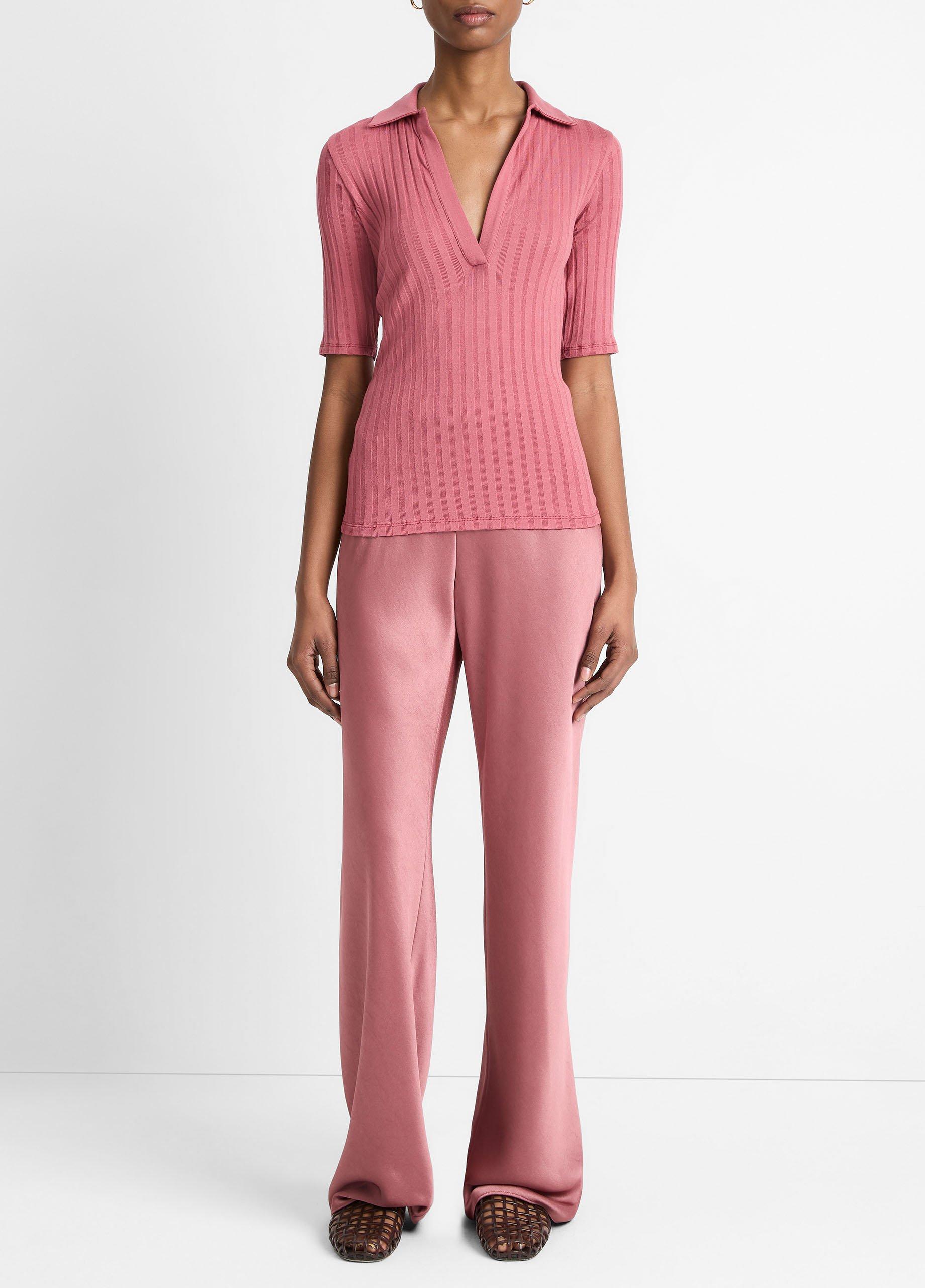 Cotton Elbow-Sleeve Polo Shirt image number 3