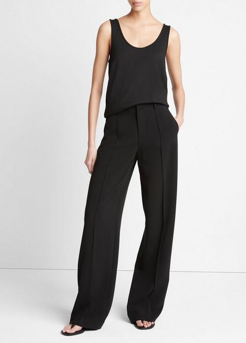 Vince Silk Satin Pleated Wide-Leg Pants