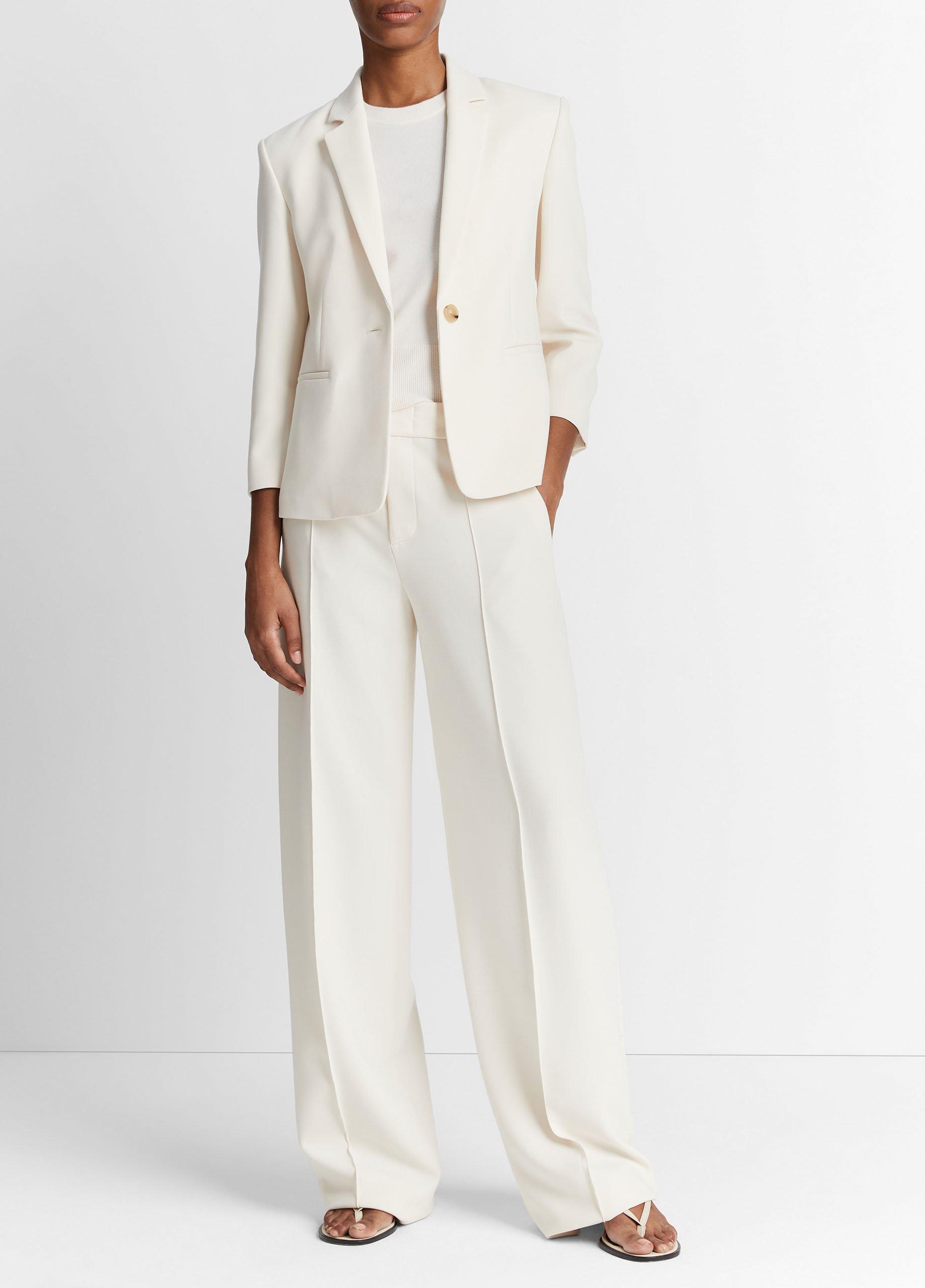 Vince Women's Tweed Open Front Drape Jacket White Size 6 - Shop