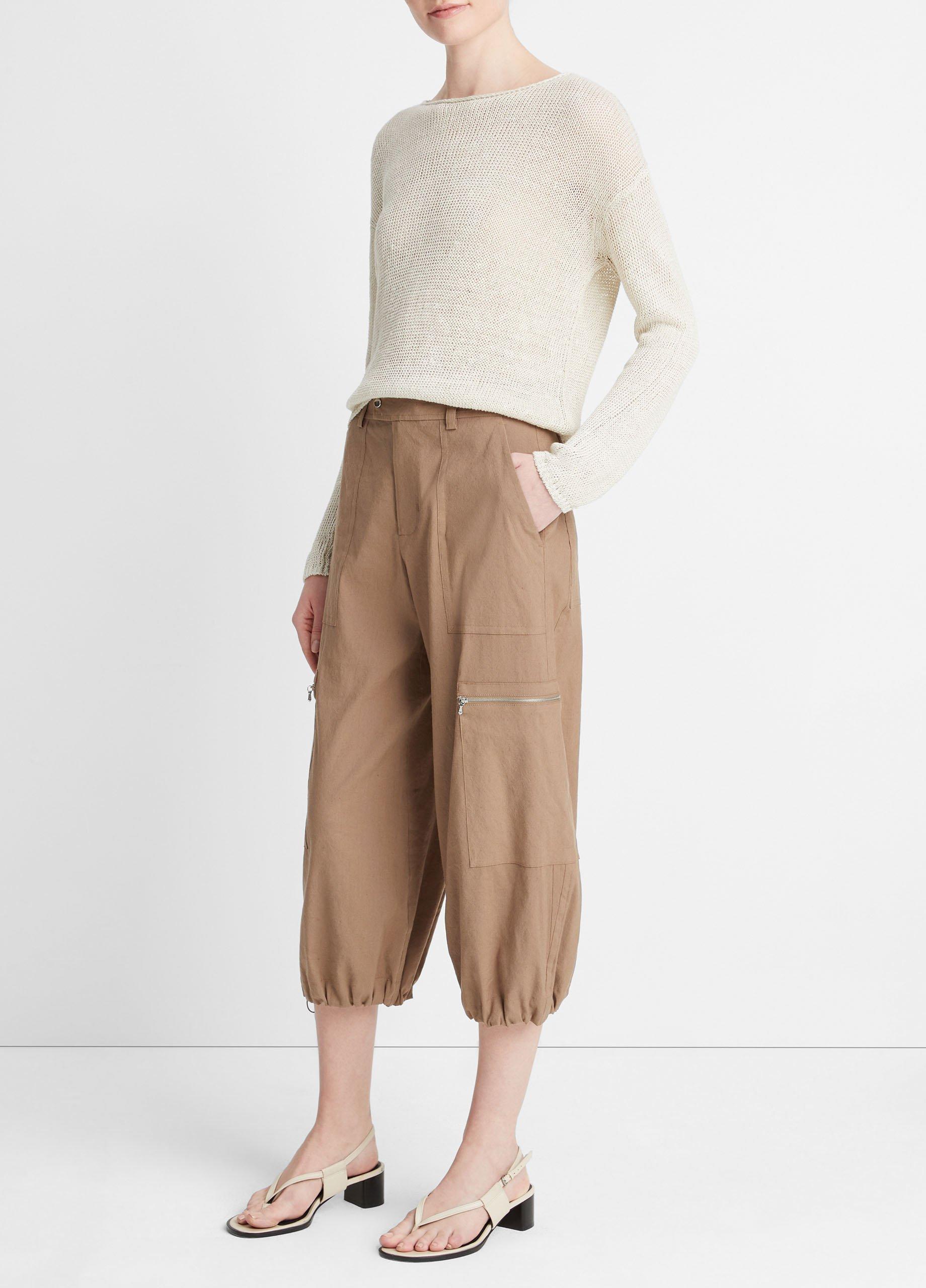 Low-Rise Cropped Parachute Pant in Trousers | Vince