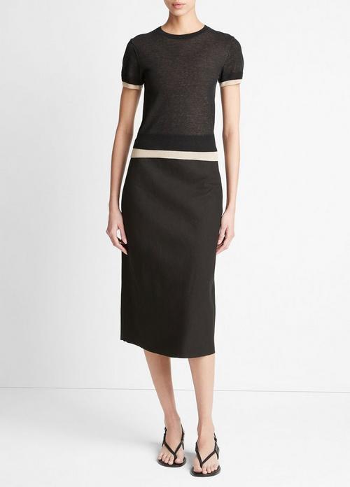 Easy Linen-Blend Slip Skirt