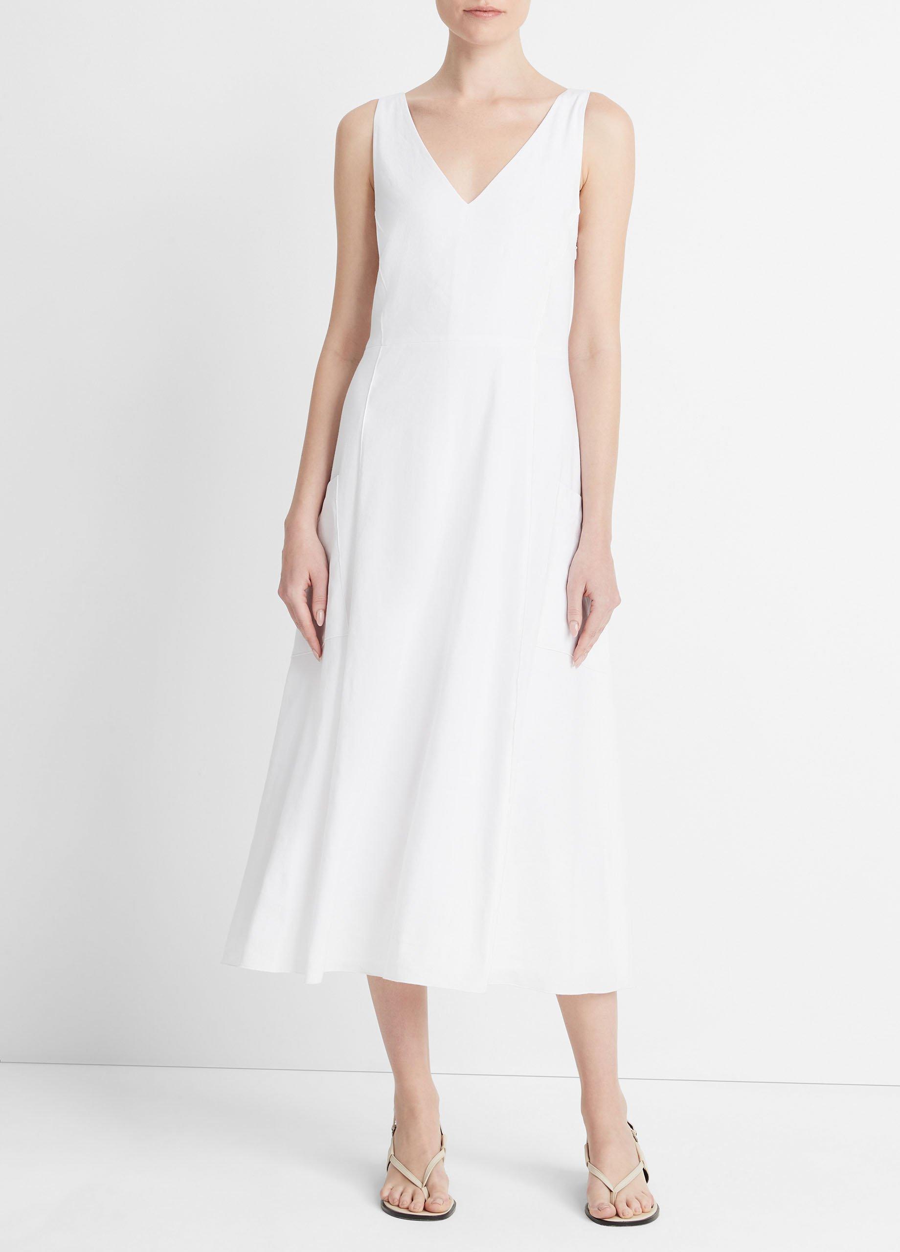 Relaxed V-Neck Pocket Dress image number 0