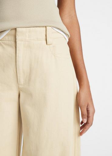 Washed Cotton Twill Wide-Leg Pant in Pants & Shorts | Vince