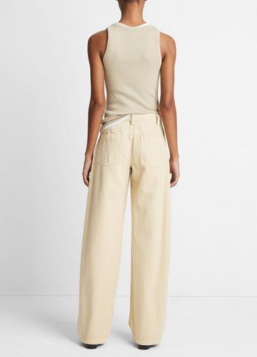 Washed Cotton Twill Wide-Leg Pant image number 3