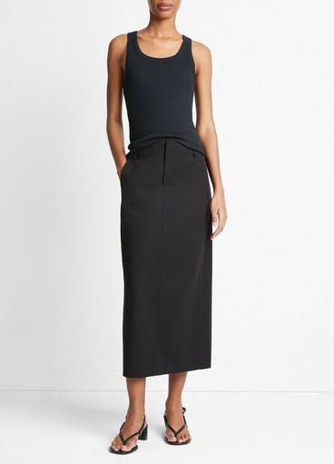 Cotton Low-Rise Straight Trouser Skirt in Skirts | Vince