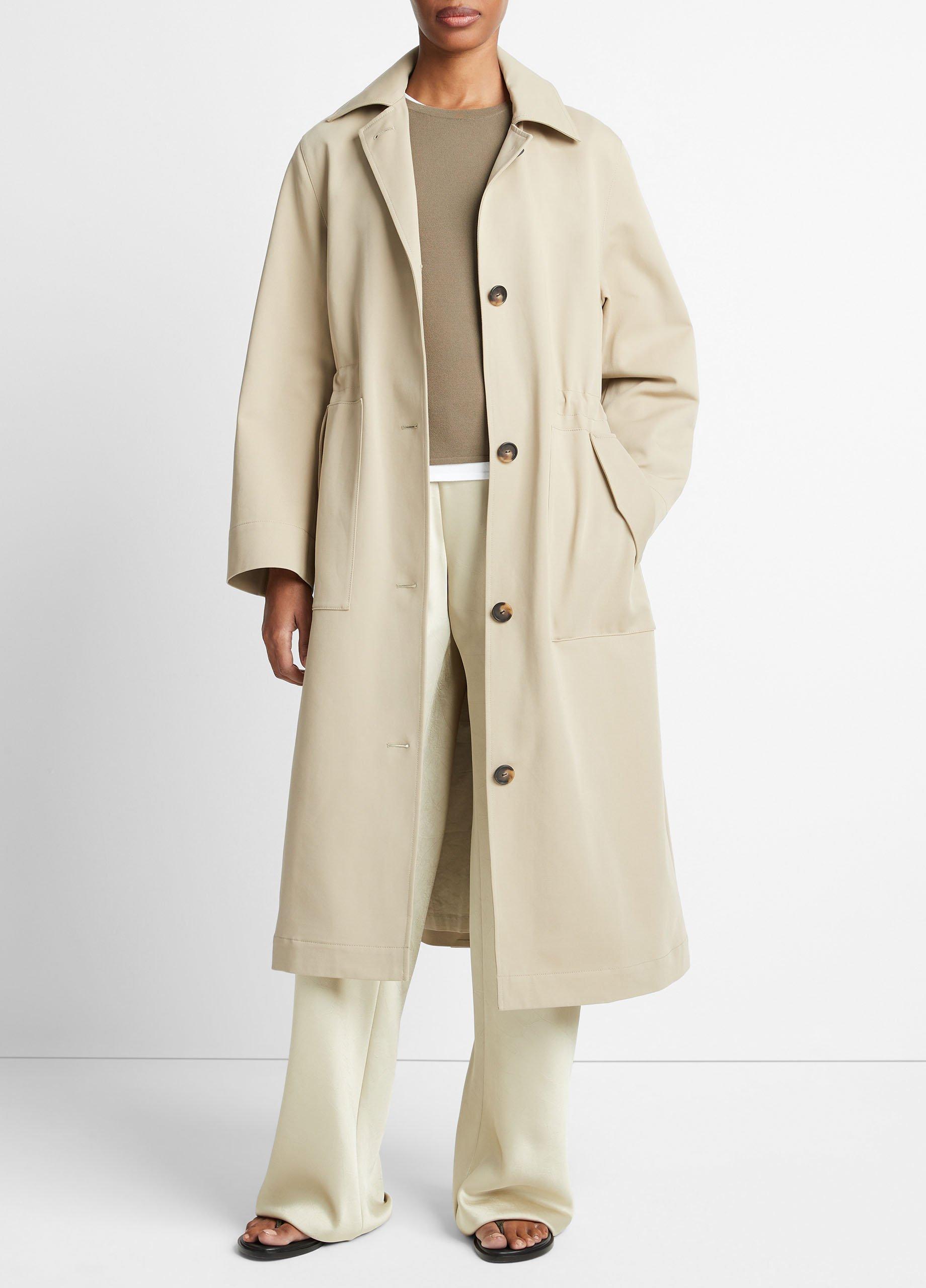 Fine Cotton Mac Coat in Jackets & Outerwear | Vince