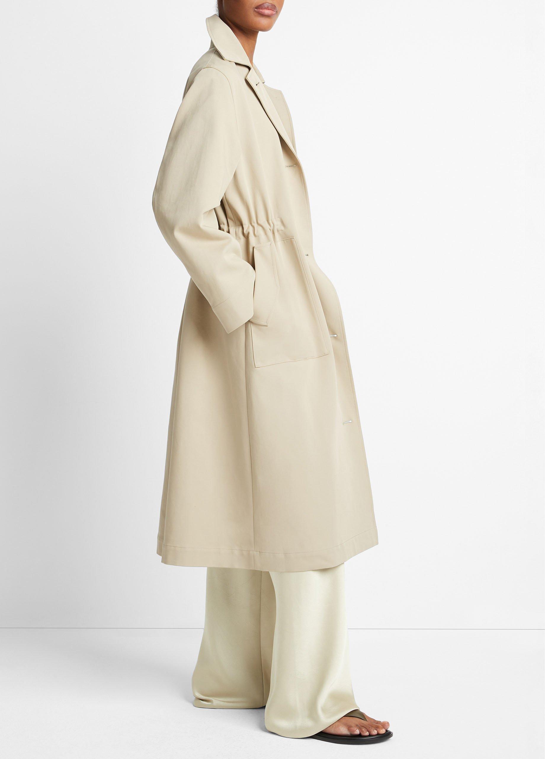 Fine Cotton Mac Coat in Jackets Outerwear Vince