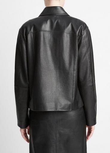 Leather Zip-Front Jacket image number 3