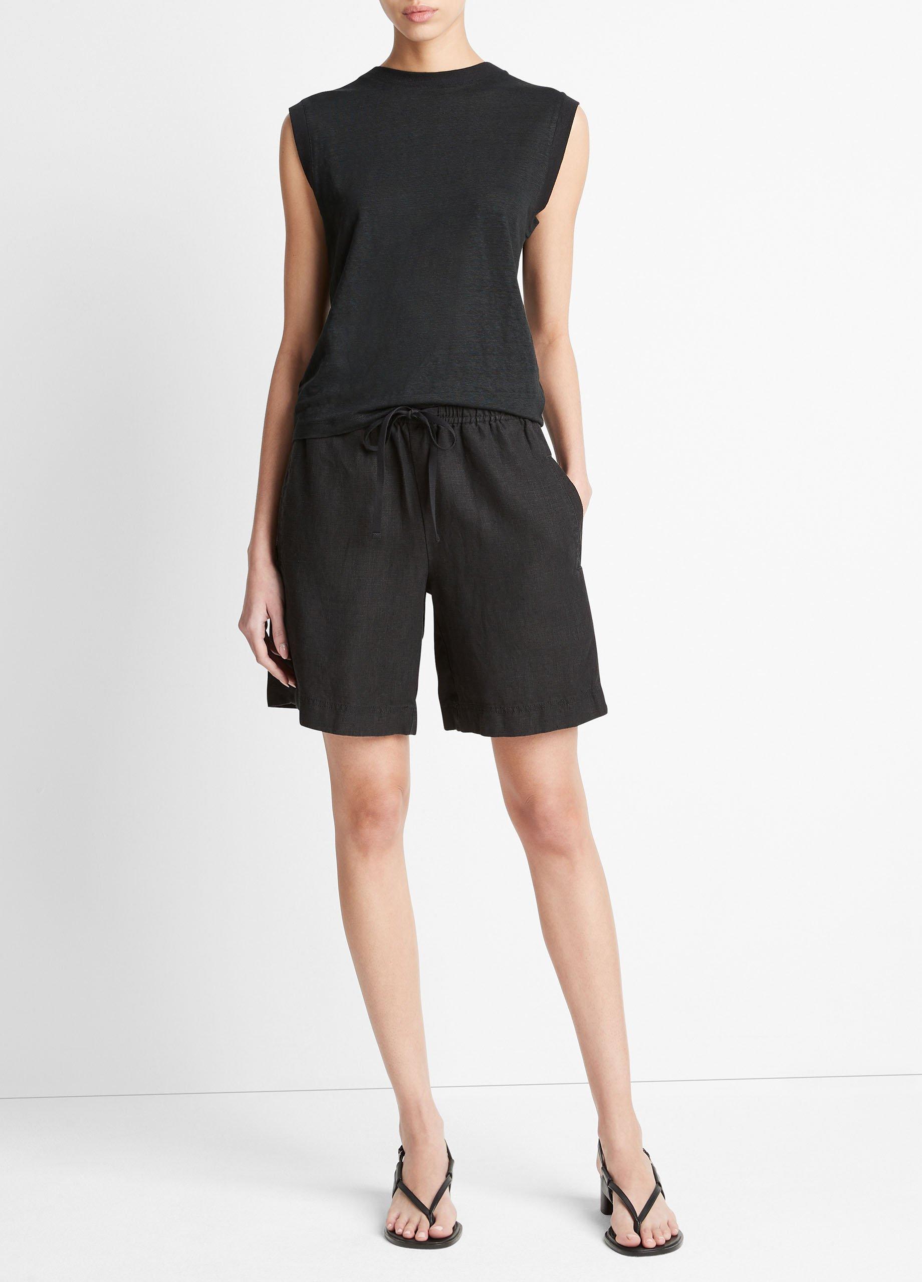 빈스 Vince Hemp Pull-On Short,BLACK