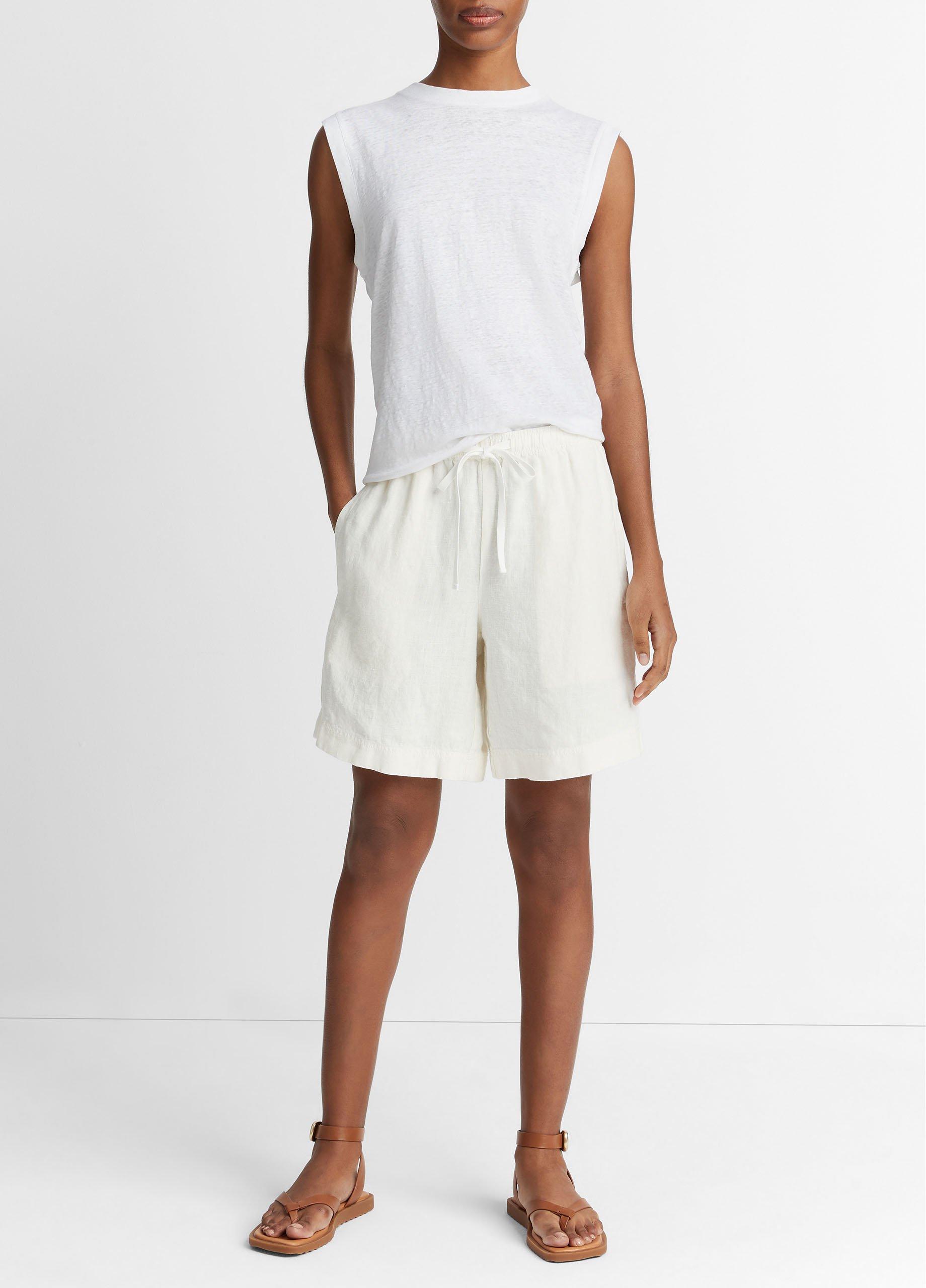 빈스 Vince Hemp Pull-On Short,OFF WHITE