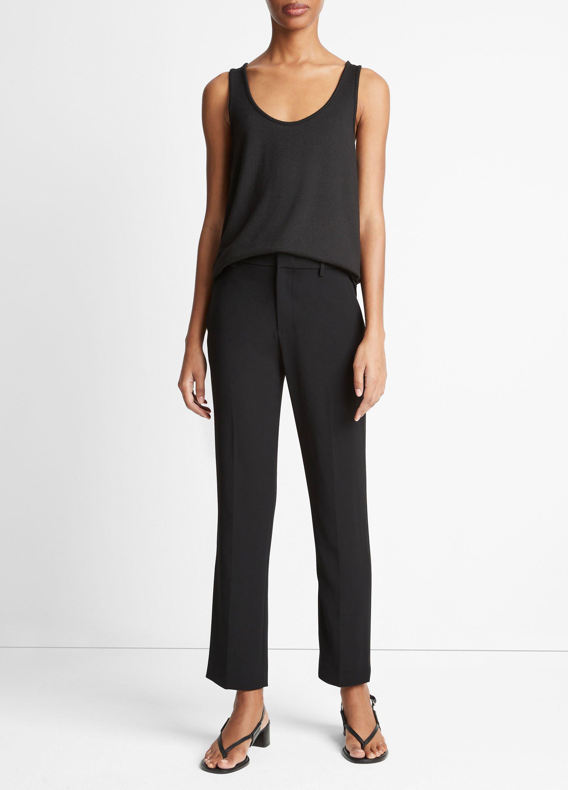 Crepe Tailored Straight-Leg Pant image number 0