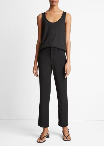 Crepe Tailored Straight-Leg Pant image number 0