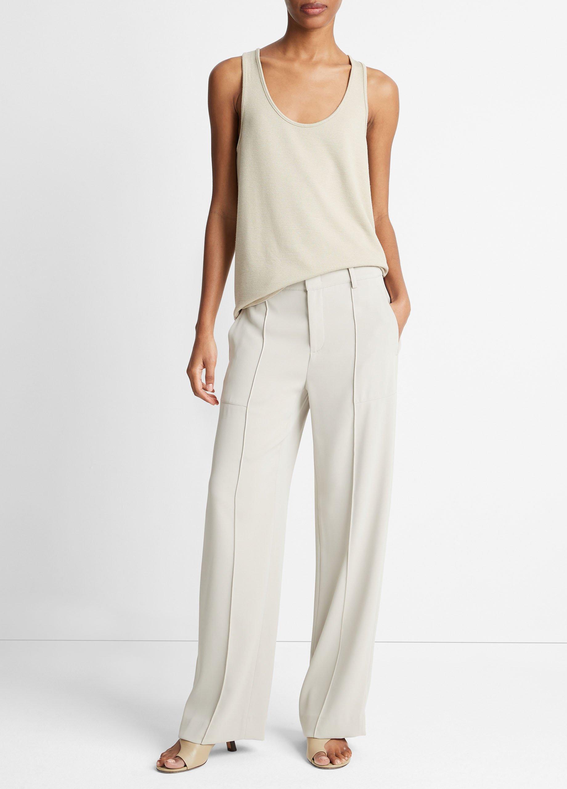 빈스 Vince Crepe Wide-Leg Utility Pant,SEPIA